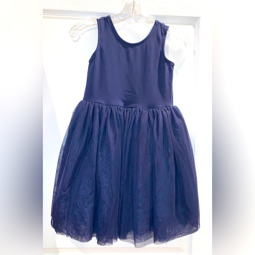 HANNA ANDERSSON navy twirl tutu dress Girls size 130 8